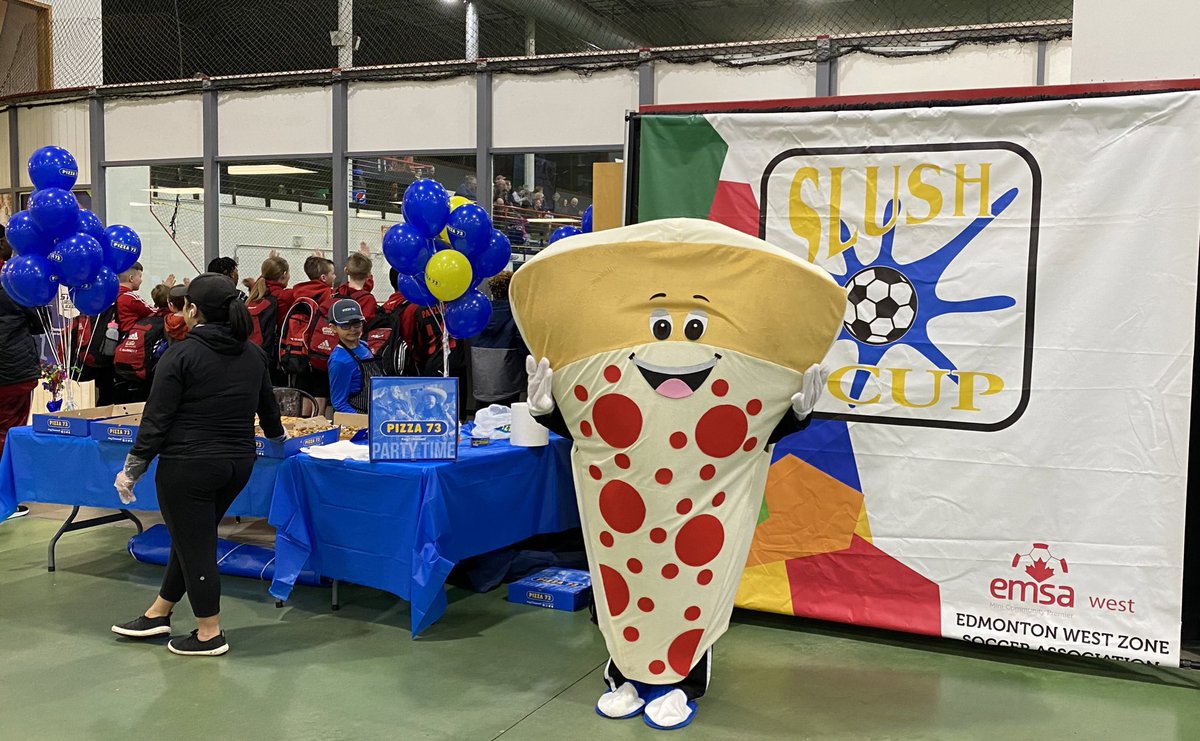 Pizza 73 is giving out free slices at Slush Cup 2020,  only at the West Soccer Center tonight and Saturday!