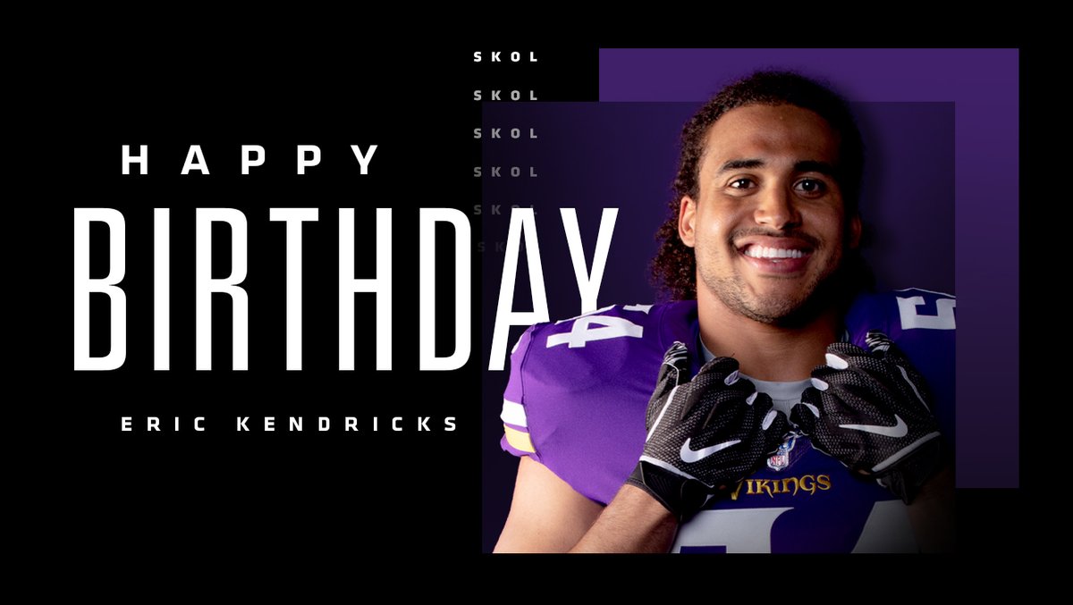Vikings's tweet photo. Make the most out of this one!

Happy birthday, @EricKendricks54! https://t.co/edkuhlWOax