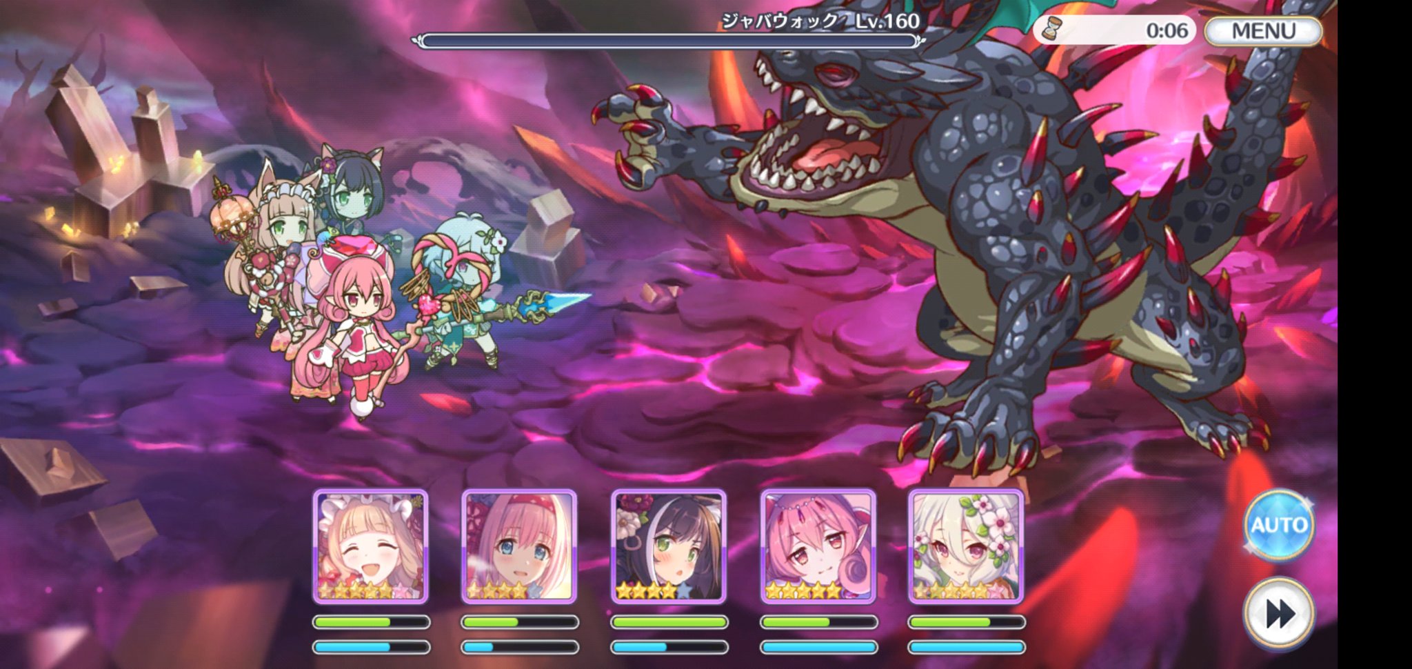 ライト 小麦の香り同好会 ジャバ夫君のフルオートワンパンは最終的にこの面子で安定しました 最後にジャバ夫君の供養に置いていますね 長きにわたりありがとうございました ご冥福をお祈りします 人 プリコネr ダンジョンex2 ジャバウォック