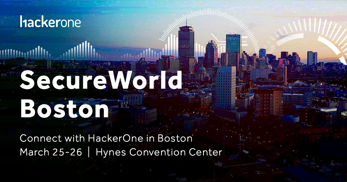 Hacker0x01's tweet photo. Joining fellow security professionals at #SecureWorldBoston for high-quality networking, training, and education? HackerOne will be there and we'd love to meet you. We're hosting a Security Leaders Happy Hour on March 25 from 5-7pm. Details here: https://t.co/XYNw5tMDfV https://t.co/s9WxF1AtXo