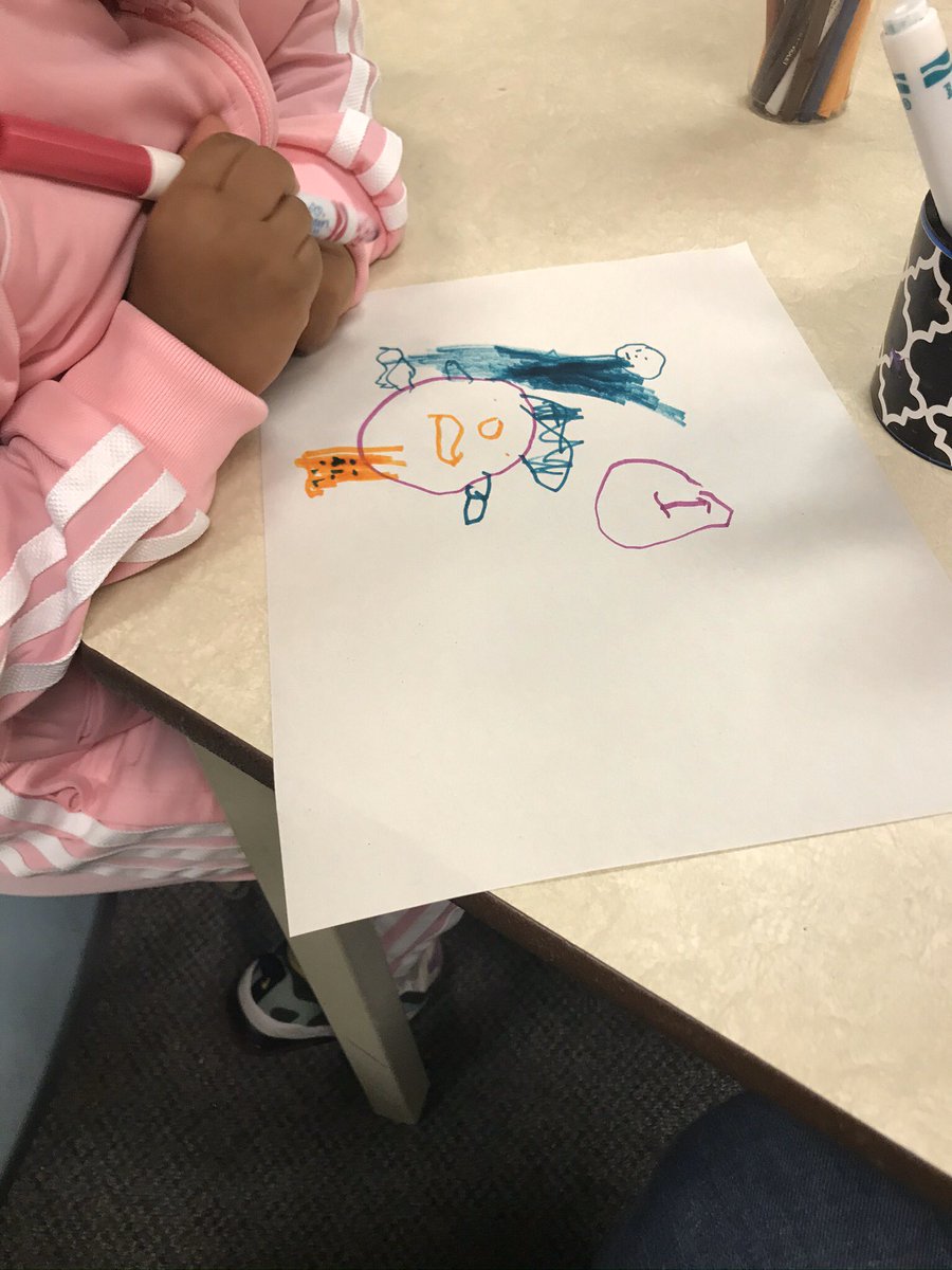 AlexandraBujeya's tweet photo. The drawing station is a great spot for students to explore their creativity. This student drew a picture of her and her sister! @EY_uwindsor https://t.co/p8H4I0pFzM