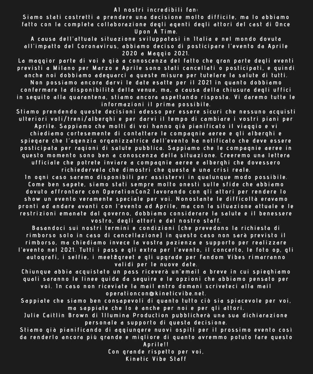 operation_con's tweet photo. Dear Oncers,
Please read the following statement and support us through this difficult decision!
Thank you to all our talents and their representatives for their incredible support. 
We hope to see you all in May 2021.

https://t.co/Zoak6E78bS https://t.co/rbNC0XLOLk