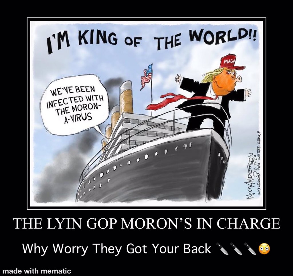 WilliamFPeters2's tweet photo. @RexThomresist45 @CarlyJA22 @Dunigan88791694 @lizmoblubuckeye @Bigmidge19621 @Doh_Doh_Burrd @BodhisattvaKat @Samiknowsbest1 @BrendaBalazs @small1ldy1 @allanjohnsonmn1 @NAudrey_ST @AtlantisSeahor5 @GulliAz @cornish1969 @BlueR00n @BCOOL333 @bamableu @VictoriaLAlbers @sp2kidssparks @lunaticopresid2 @BroxtonSpring @gr8fulchik @michelle_spenc @SadieTNResist @RENEEWEATHERS2 @vegix @sergeivote @ConnieG1025 @spacecowgirl915 @sawmcdargh @Wipapa5 @maxedge051 Howdy ๐ค Rex
Moronโs in charge..buckle up cowpokes..๐ฉ๐ฆ fixin to get ugly! These idiots isolate infected people just to mix them back together with everyone..your best chance..at this point..the strong survive..then #VoteBlueNov3rd! #FlushTheGOP_PutinPartyPigTurdsNov3rd! https://t.co/kdDTqGHbH9