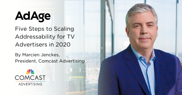 tlramp's tweet photo. Marcien Jenckes, President, Comcast Advertising, outlines the five main challenges that must be overcome in order to scale #addressableTV. @JenckesM @freewheel @effectv @adage #EffectvEmp https://t.co/CuKnM9PEDf https://t.co/v3zhVlKQKL