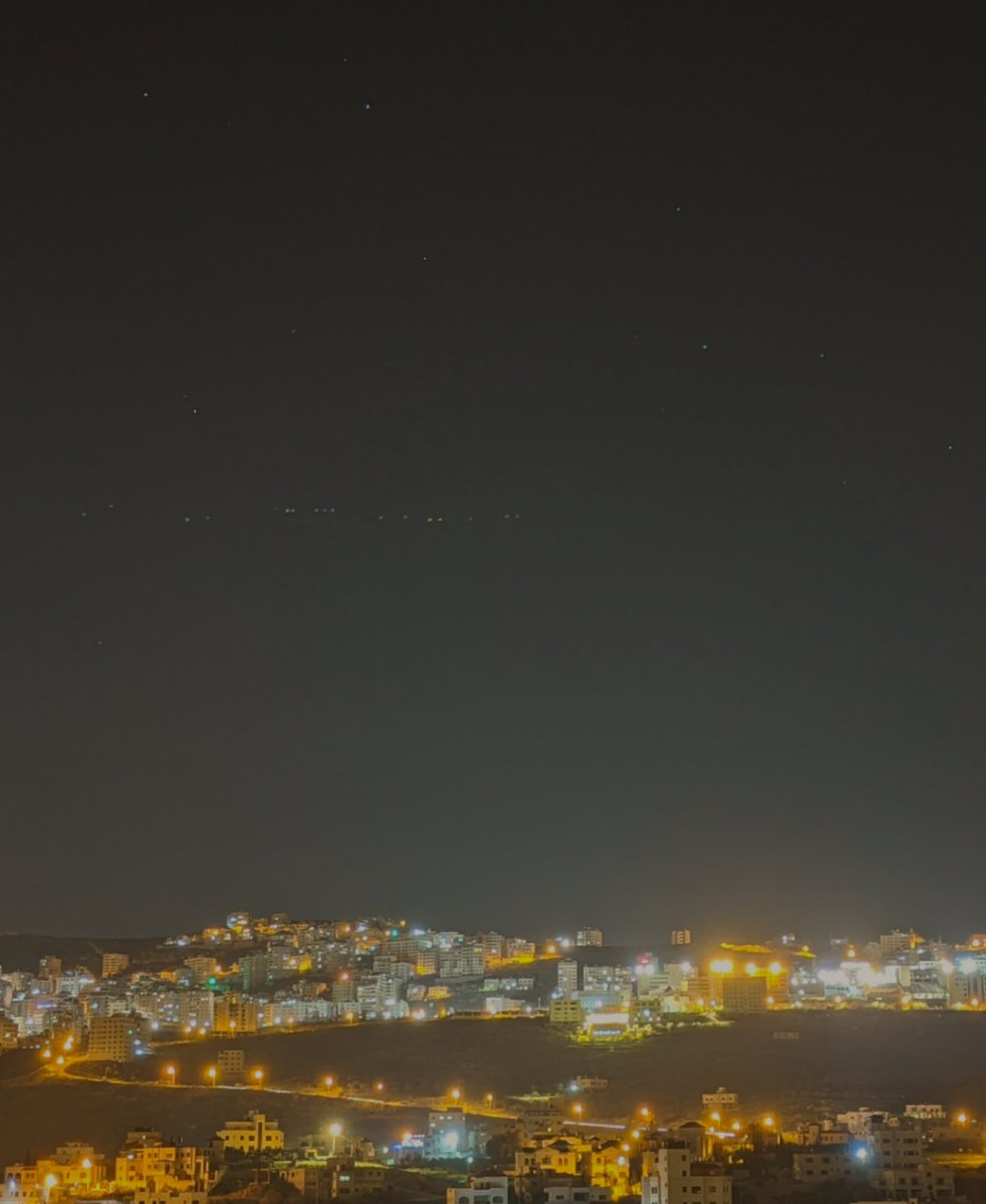 What is this ? a starlink train or a camera failure ?

<a href="/elonmusk/">Elon Musk</a>