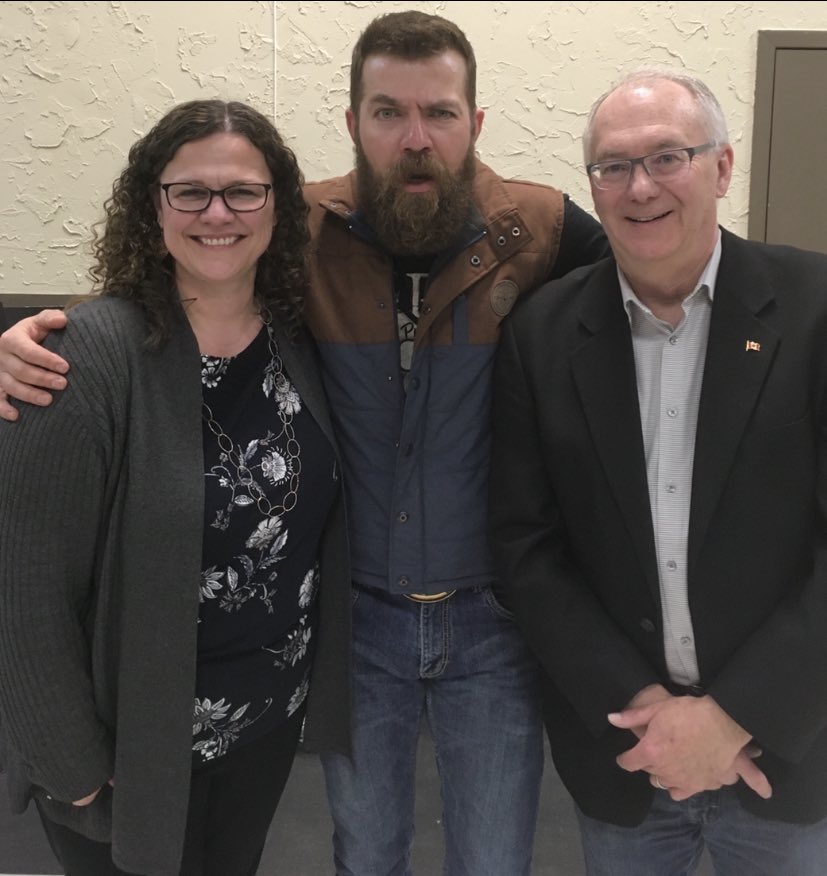 QuickDickMcDick's tweet photo. Thanks for the great Perogies and Sausage meal!!  Great to meet all the hardworking folks out in the Humboldt area!  Thanks to Sarah for having me on BoltFM!! @1075BoltFM @HumboldtChamber https://t.co/znTdsLz4CT