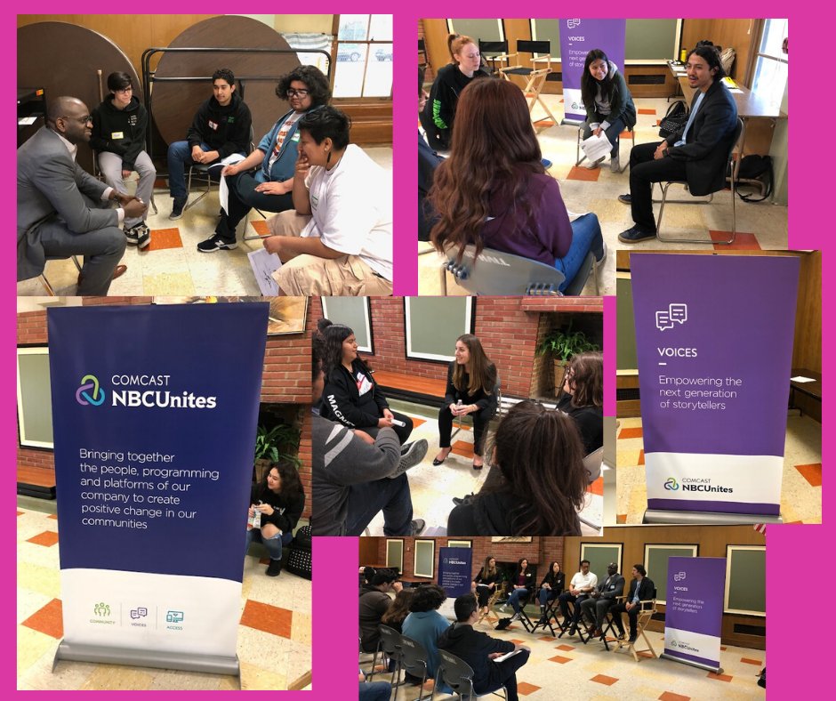USTheatreCo's tweet photo. Our students were grateful to meet these fabulous NBCUni employees this week at @ San Fernando High School as they discussed their careers in the creative industry! Thank you to #comcastnbcunites for giving our youth this incredible experience. #creativecareerpathways #beunusual https://t.co/00BMQAO2ja