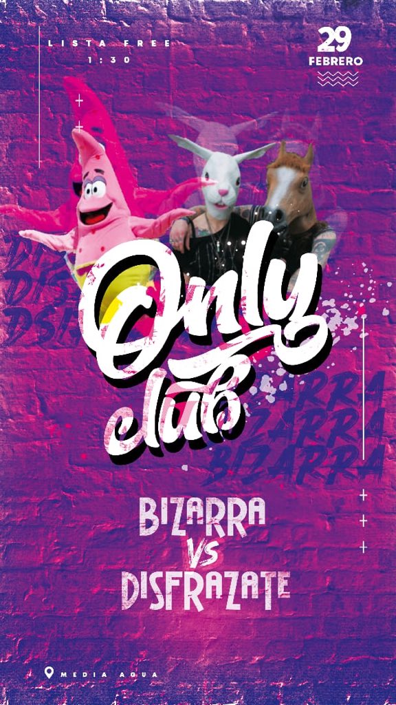 OnlyClub3's tweet photo. >SAB 29< 
Seguimos de gira en el club y vamos a romper la noche con una fiesta única 
🔥DISFRAZ vs BIZARRA🔥
Dos lucas al mejor disfraz y una botella de smirnoff al mejor grupo bizarro 🎭

Para hacerte bajar al piso 
#FacuLusa B2B #RodriMachado 
Ph Ese Fernández 📸

#VersusEnOnly https://t.co/NdRPiWTxKA
