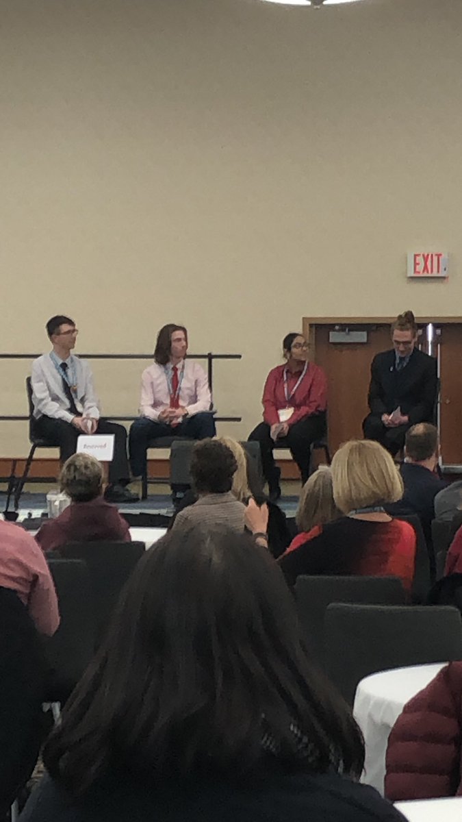 MissLwbt's tweet photo. Thank you so much to these four inspirational students for all of the work they’ve done to make #ed4action the success that it was. Thank you to all of the students who are present, the presenters for facilitating their sessions, &amp; everyone who was involved https://t.co/NlXDXFuPt7