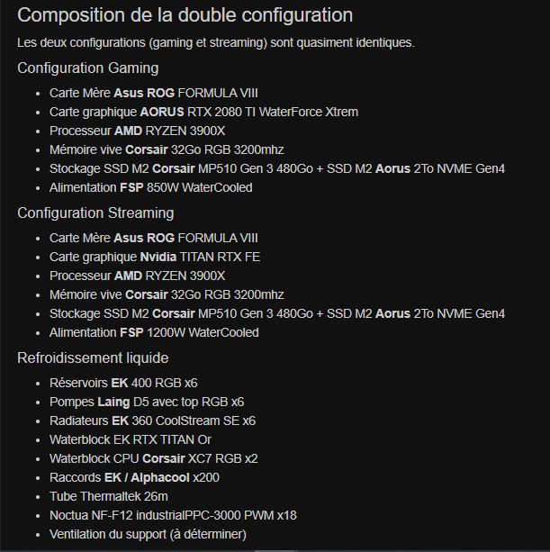 BureauDuGeek's tweet photo. Un petit rappel des composants du hardware By @CybertekConcept
@ASUS_ROG_FR
@AORUS_France
@CORSAIRFRA
@Noctua_at
@FSP_FR
@Thermaltake_fr (tubes)
@EKWaterBlocks
@NVIDIAGeForceFR
@AMD_France
#batllestation #pcgaming #bureaudugeek #irondesk #setuppc #modding #deskmod https://t.co/HzXKCpOCuL