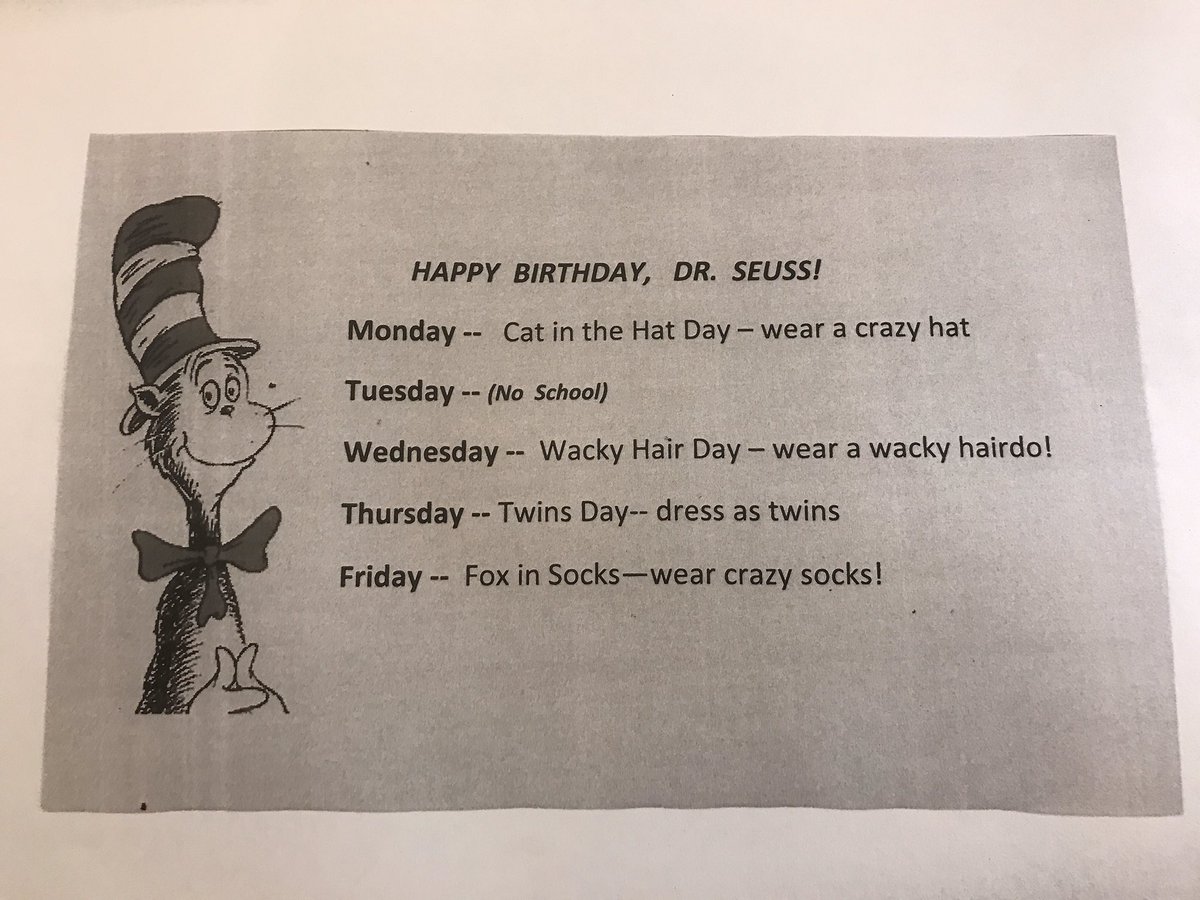 LivingstonElem's tweet photo. We hope everyone has a safe and fun filled weekend! Don’t forget, next week is Read Across America and we are doing a spirit week! https://t.co/DZX1hbmQEQ