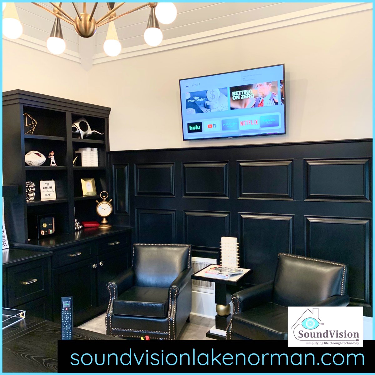 soundvisionlkn's tweet photo. We really enjoyed working on this well-appointed Lake Norman home study outfitted with #Control4 #Sony4K and #JustAddPower 

@Sony @AppleTV TV @Control4 

#SimplifyingLifeThroughTechnology #HomeAutomation #SoundVision #Mooresville #LakeNorman #CEDIA https://t.co/1aqoba6Lpx