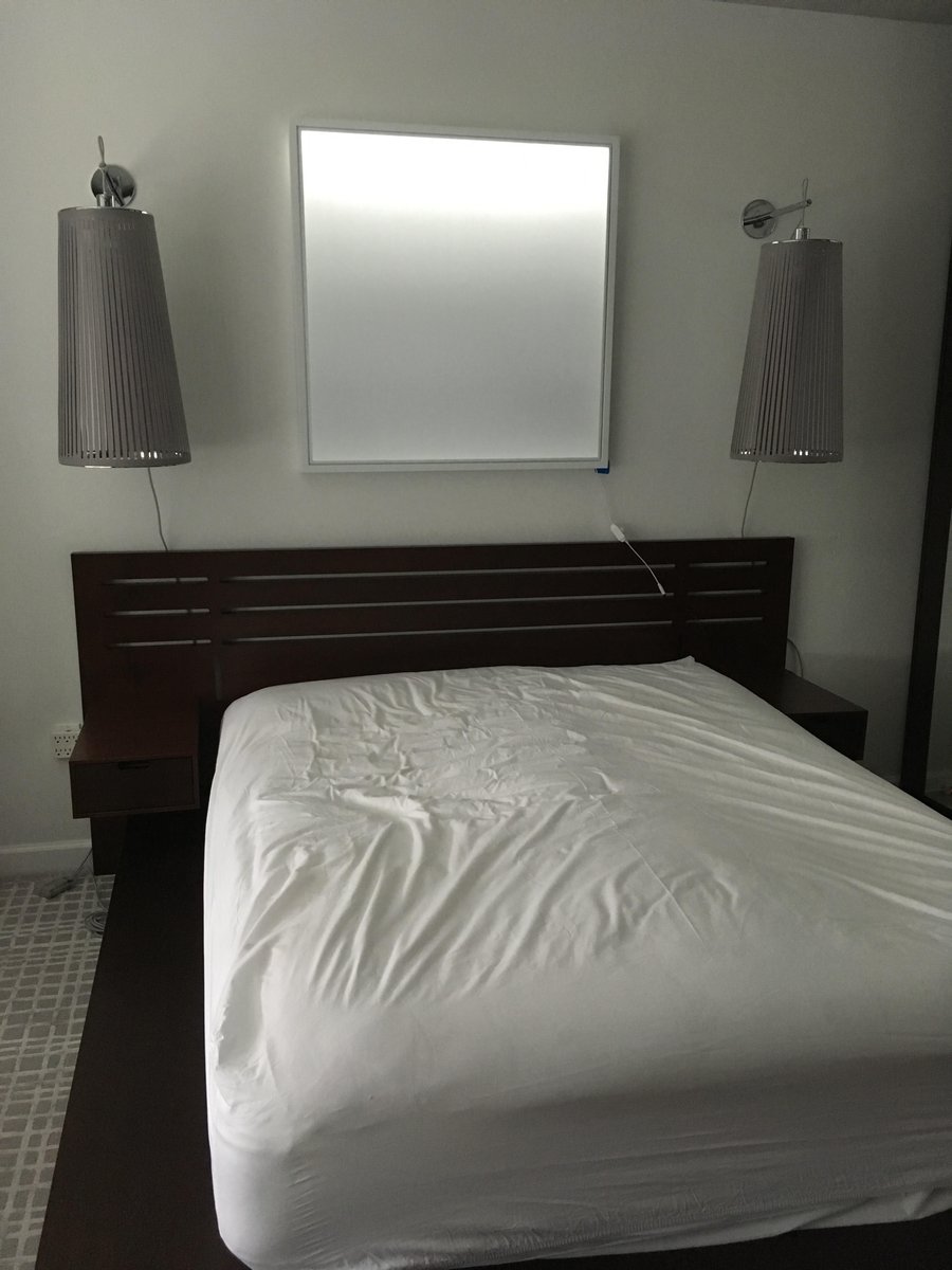 InsideWright's tweet photo. A recent client sent me a picture of this #MaryCorse’s artwork currently exhibited at Dia:Beacon because it reminded her of the #artlight that I designed for over her Frank Lloyd Wright-inspired bed. She was so tickled by the similarity! So was I! #interiordesign https://t.co/IkAHaRNB7k