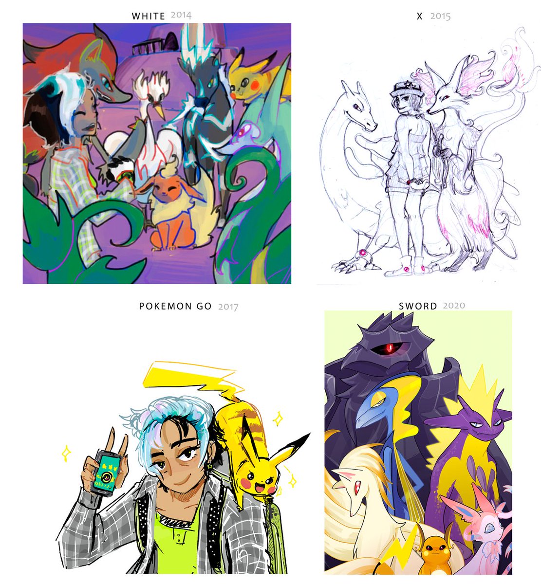 Here is...my pkmn art timeline since 2000!
I started drawing bc I wanted to draw pikachu and raichu, my alltime faves. 20 years later I haven't really stopped drawing (with my own ups and downs, but I'm still kicking and being overly attached to my pokemon teams)
#PokemonDay