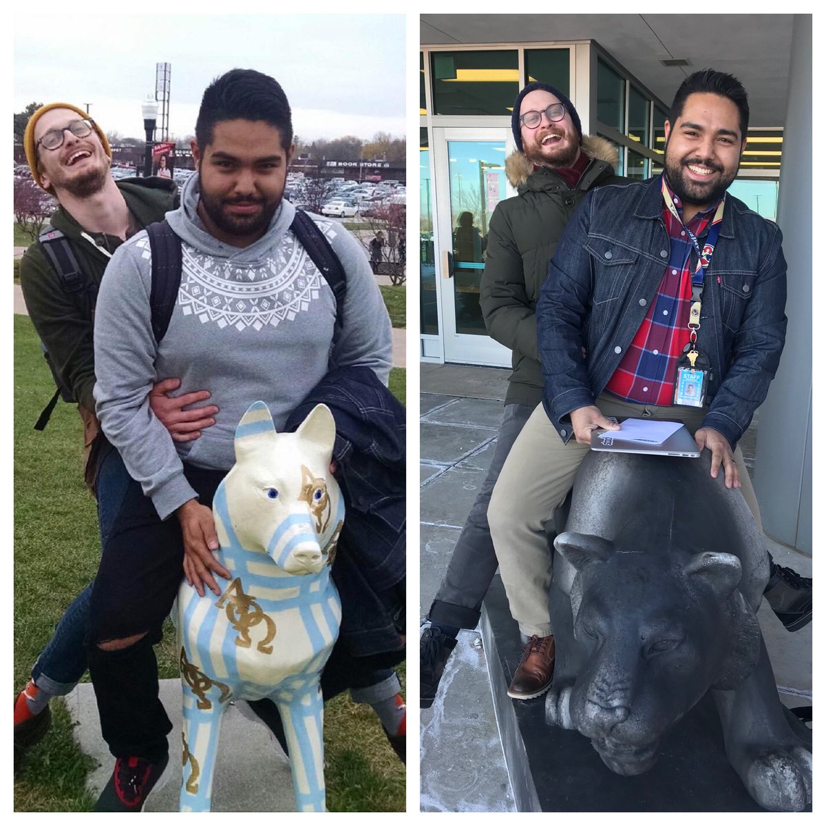pataswangas92's tweet photo. Four years ago, @tschultzteach and I were at NIU learning to become teachers. Today, we presented to teachers on how to integrate different forms of learning. Time flies. @DundeeCrownHS @dc_eng_dept #WalkMyWorld #DCWHAT #BestFriends #HomieLife https://t.co/XawSwysBq0