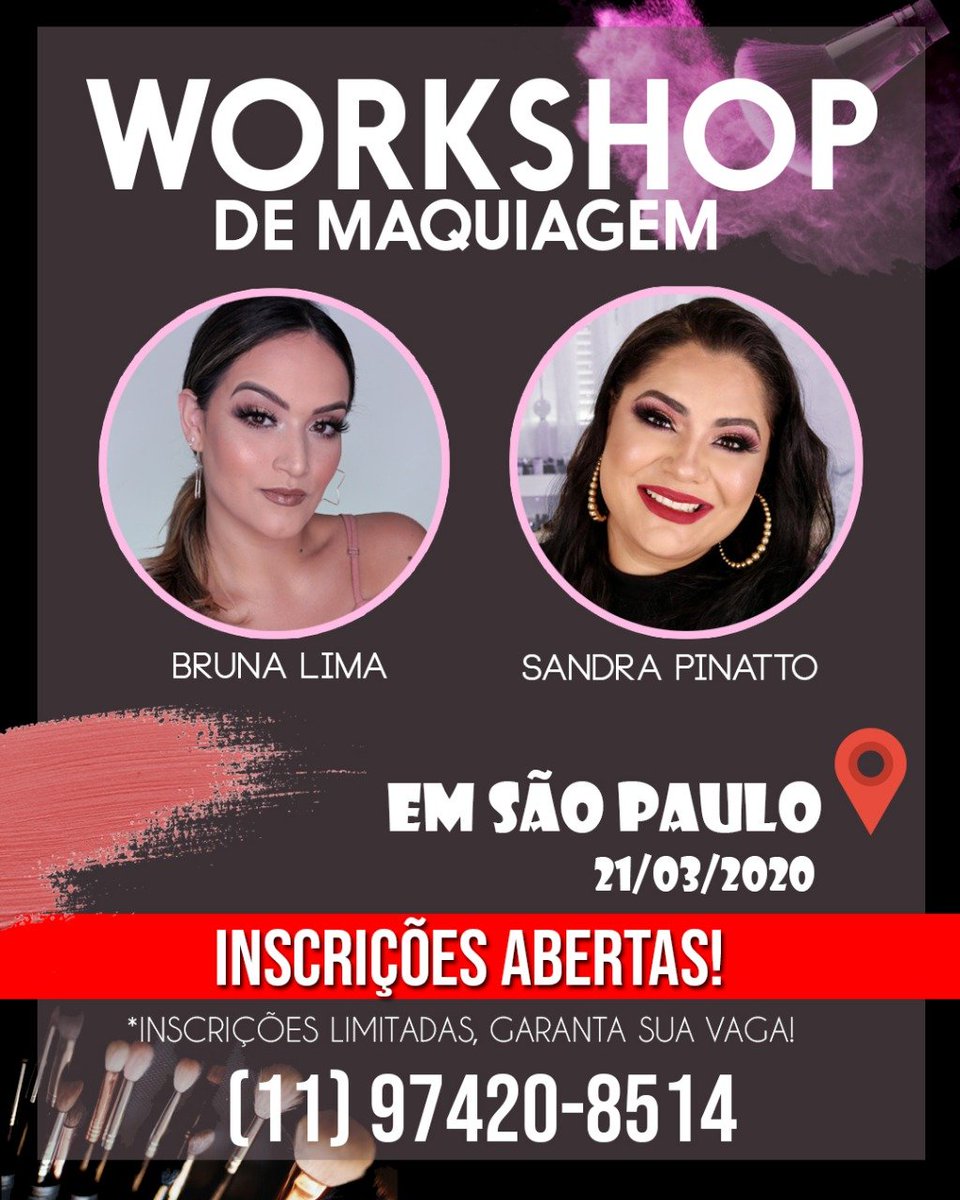 SandraPinatto's tweet photo. ♥WORKSHOP PRESENCIAL com *Sandra Pinatto* e *Bruna Lima* -21/03/2020  - 10a16hrs c/Certificado R$ 160,00 p/p 
parte do valor da inscrição será revertida em produto p alunas, Interessadas entrar em contato(whatsapp) p se cadastrar: informar Nome Completo, instagram e e-email ♥ https://t.co/f9IW7Otmga