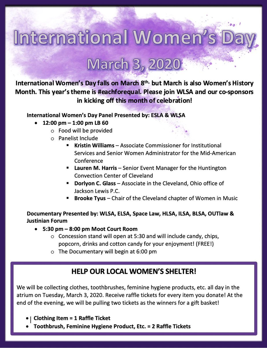 CMLawSports's tweet photo. We’re celebrating #InternationalWomensDay early this year!

Join us on Tuesday for lunch and a discussion with some of Cleveland’s entertainment and sports leaders. https://t.co/9iTVoksGed