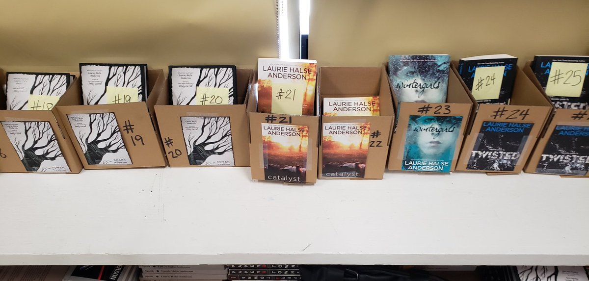 Maria Hartmann (@mariahartmann73) on Twitter photo All set up! So excited for our next unit in 11R/ENL! Students will be doing an author study on <a href="/halseanderson/">Laurie Halse Anderson</a> and having book talks across 4 classes using post-it notes! #speak #speakgraphicnovel #twisted #catalyst #wintergirls #worththeprep @LorraineRadice1 <a href="/teacher2teacher/">Teacher2Teacher</a> All set up! So excited for our next unit in 11R/ENL! Students will be doing an author study on <a href="/halseanderson/">Laurie Halse Anderson</a> and having book talks across 4 classes using post-it notes! #speak #speakgraphicnovel #twisted #catalyst #wintergirls #worththeprep @LorraineRadice1 <a href="/teacher2teacher/">Teacher2Teacher</a>