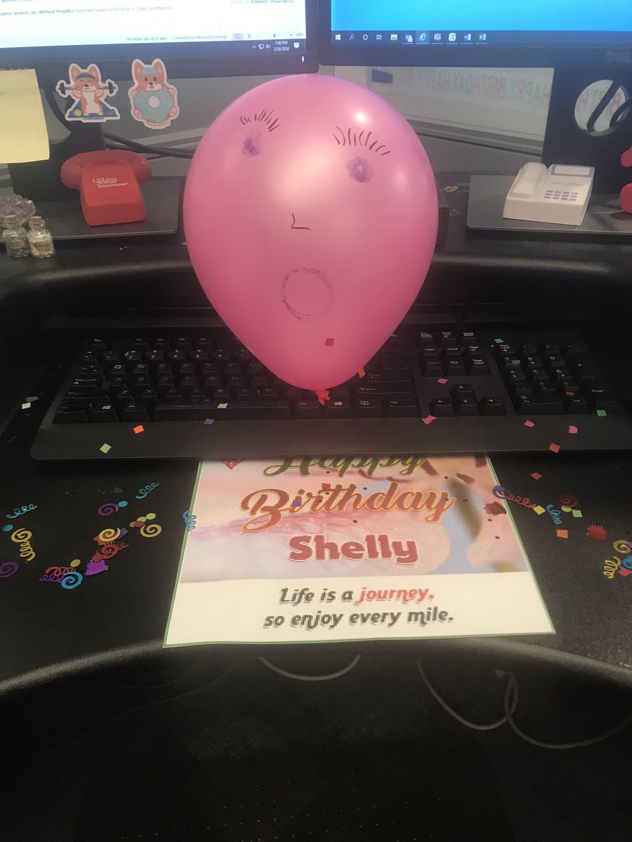 YouKnowItsVegas's tweet photo. And now, feel free to call me asshole. My work peeps turned into decorating elves while I was away for lunch. I seriously did not expect this. #humbled #ithoughttheyforgot #totallysurprised #pinkismyfavorite #thankyou https://t.co/S5cMYwdjwL