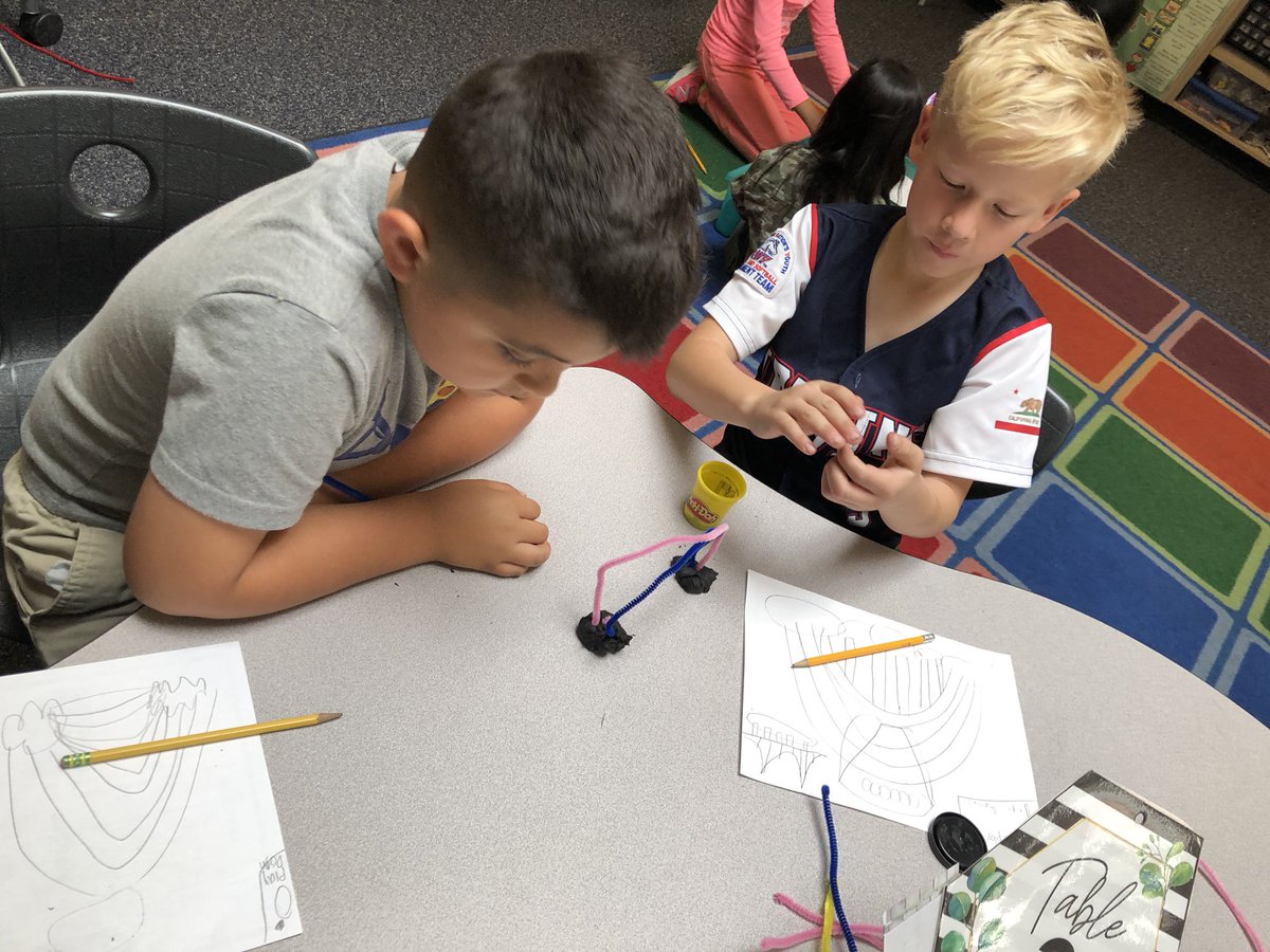 Our Friday STEAM challenge. We learned about what makes bridges strong and different types of bridges so here we go! #HCE @hickscanyontusd