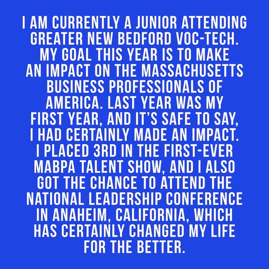 MassBPA's tweet photo. Secondary State Officer Candidate, Bryan Teves! #MASLC2020 #leadership https://t.co/3dcRxvVuyx