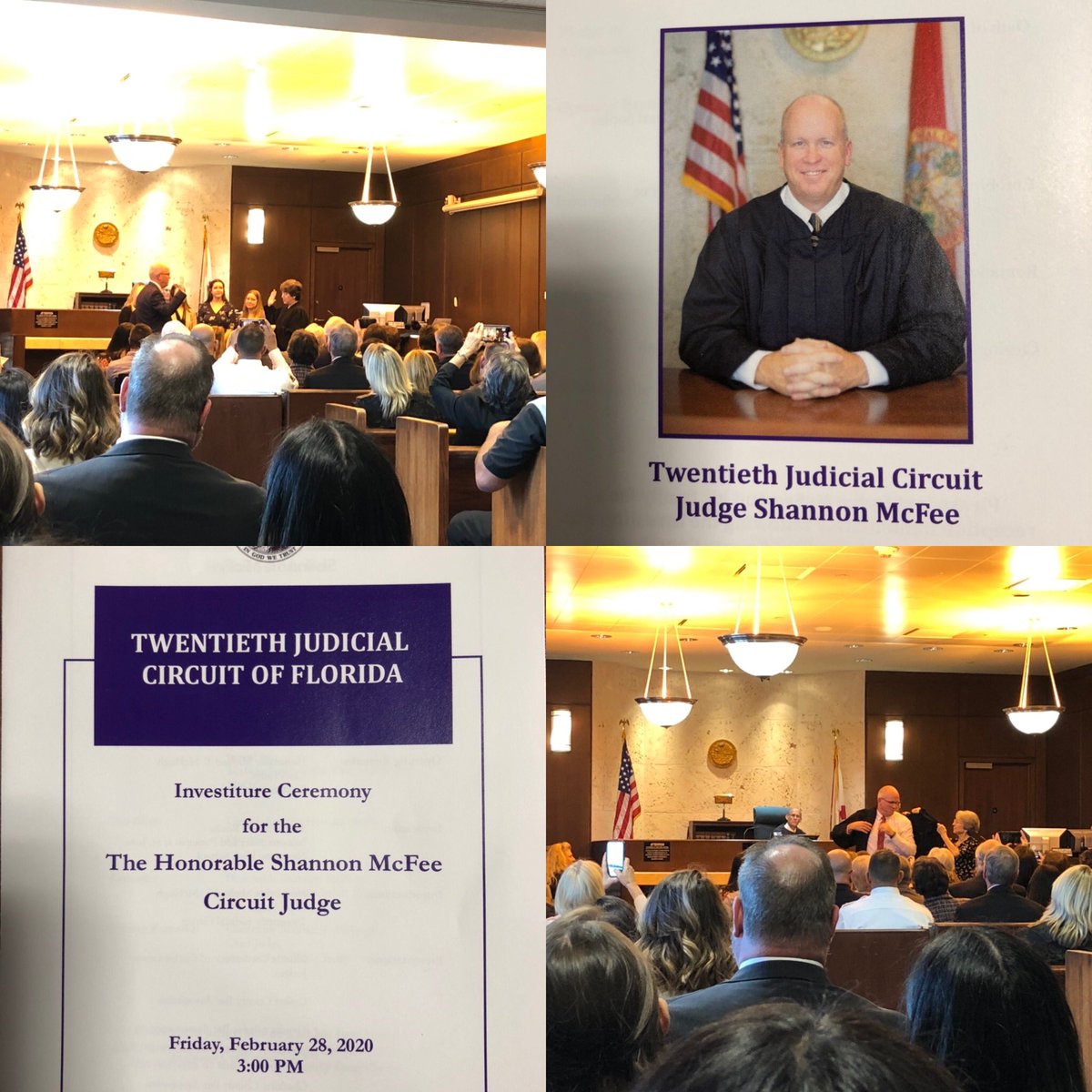 FFCForever1's tweet photo. So happy we were able to attend the Investiture Ceremony for The Honorable Shannon McFee. We know he will do great things for our children here in Collier County. CongratulationsΒ !
#ffcforever #fosterchildren #congratulations #20thjudicialcircuit #colliercounty https://t.co/y7WGiUh6Vs