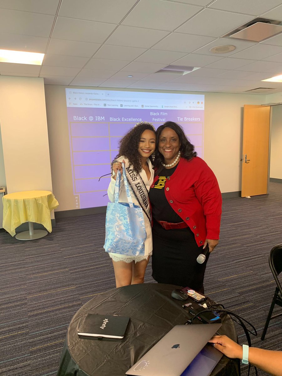 chasinghappynow's tweet photo. Baton Rouge Black BRG hosted Black History Jeopardy with Miss Louisiana USA Mariah Clayton as host! #BlackAtIBM https://t.co/nlf5SHO6Bn