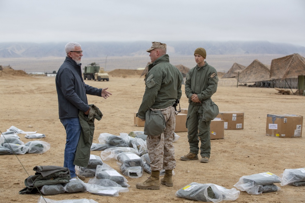 USPACOM's tweet photo. U.S. @PacificMarines with Combat Logistics Regiment 1 test prototype #CBRN uniforms during exercise #SteelKnight20 on @CombatCenterPAO. #Readiness #SemperFidelis #FreeandOepnIndoPacific https://t.co/yuiQNh5y3Z