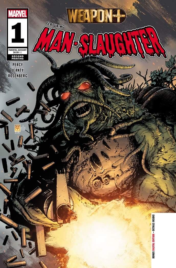 ValerioGiangio1's tweet photo. Hey guys! My WEAPON PLUS: World War IV #1 2ND PRINTING Variant! Introducing Man-Slaughter! Beautiful colors by @aburtov
@Marvel story and art by @Benjamin_Percy and @KabaLounge
#marvel #manslaughter #weaponplus #marvelcomics #comics #comicbooks #cover #valeriogiangiordano https://t.co/GY17dm9Ja8