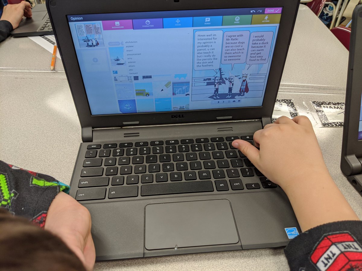 GuyRatki's tweet photo. Opinion Writing with @PixtonEDU! Our community of learners @RooseveltColts were given a prompt and they created a story in comic form explaining their opinions and providing reasons and examples to back up said opinion. #diversityinexpression https://t.co/U1kaIZRrcn
