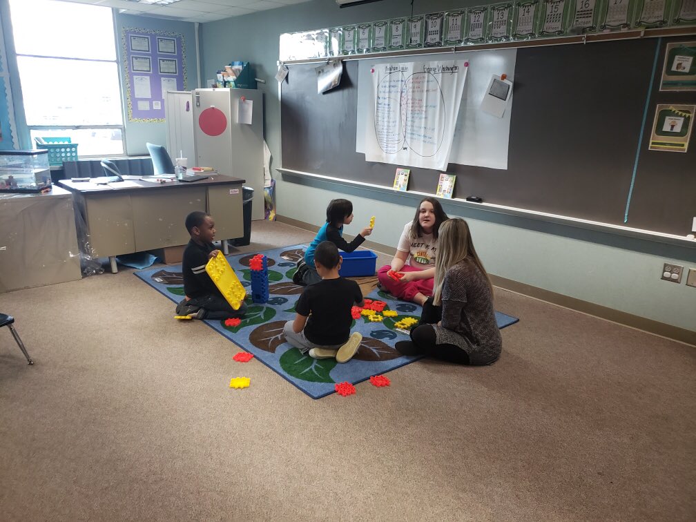 Playing blocks with a visitor from UNIQUE! <a href="/Sanders_SW/">Ms. Kirkham 🤷🏼‍♀️</a>
