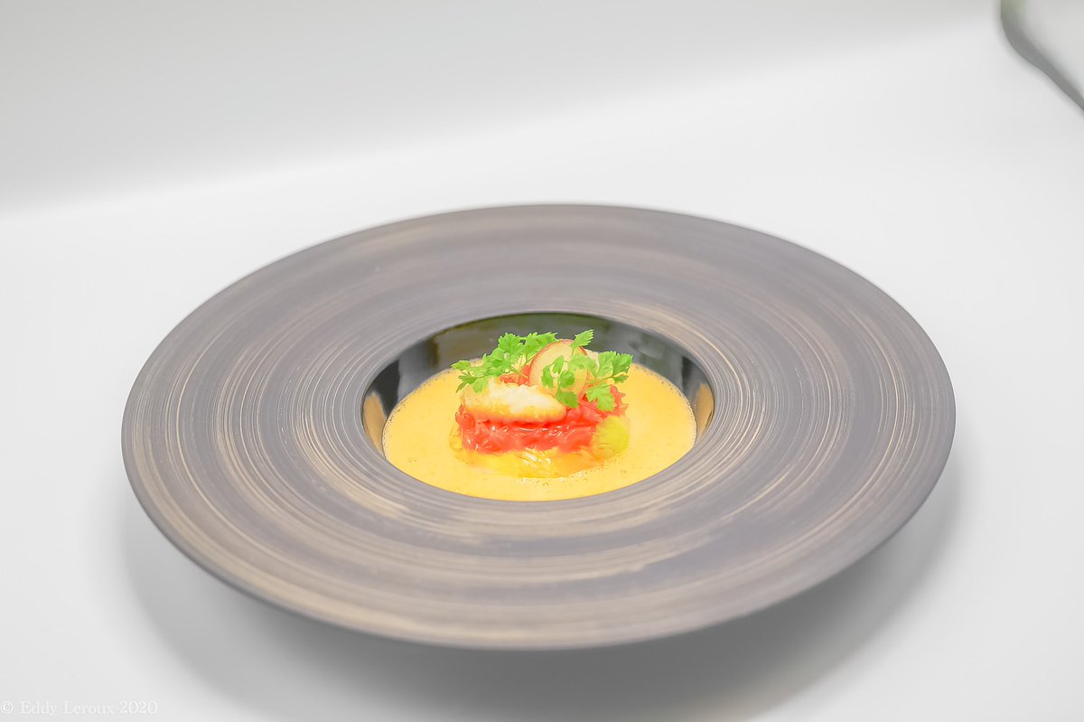 Peekytoe Crab Stuffed Napa Cabbage
Ruby Red Grapefruit, Myoga Shavings
“Américaine” Bisque Émulsion. <a href="/EddyEleroux/">Eddy Leroux</a> <a href="/DanielBoulud/">Daniel Boulud</a> <a href="/DanielNY/">DANIEL</a>