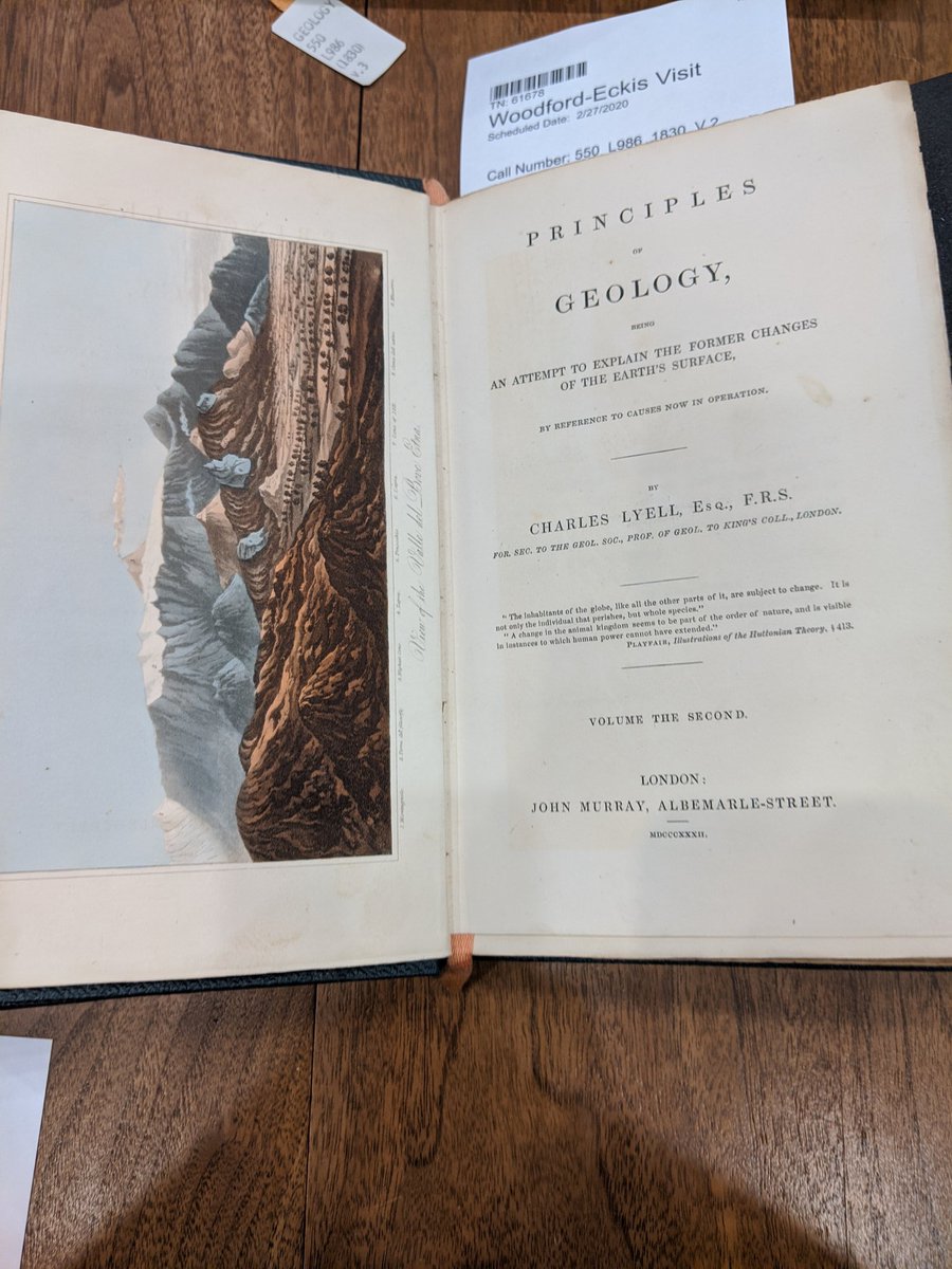 geojudi's tweet photo. Geology visit to the @pomonacollege special collections! #SoCool #SoManyClassicBooks #PrinciplesOfGeology https://t.co/FCHyJCFP9U