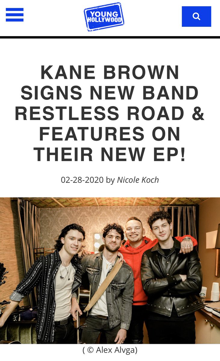 Restless Road (@restlessroad) on Twitter photo Thanks for the shoutout <a href="/younghollywood/">YOUNG HOLLYWOOD</a>!! Y’all go check out how we met <a href="/kanebrown/">Kane Brown</a>! ⚡️
younghollywood.com/scene/kane-bro… Thanks for the shoutout <a href="/younghollywood/">YOUNG HOLLYWOOD</a>!! Y’all go check out how we met <a href="/kanebrown/">Kane Brown</a>! ⚡️
younghollywood.com/scene/kane-bro…