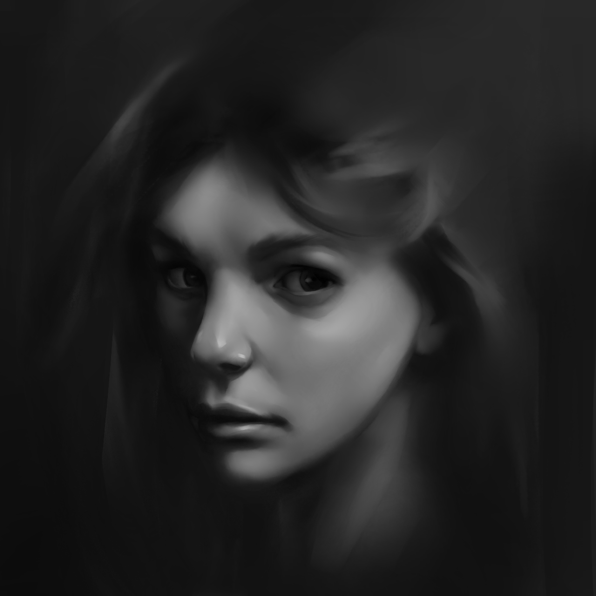 A portrait study with a focus on forms. Had a great time painting this one! 😁 Made with @Krita_Painting 
#painting #digitalart #Krita
