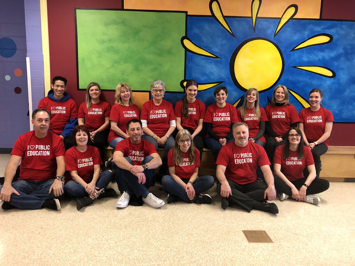 RRSchool's tweet photo. @RRSchool with @StAlbertPublic Loves Public Education #RedForEd https://t.co/bEjjYSvOxG