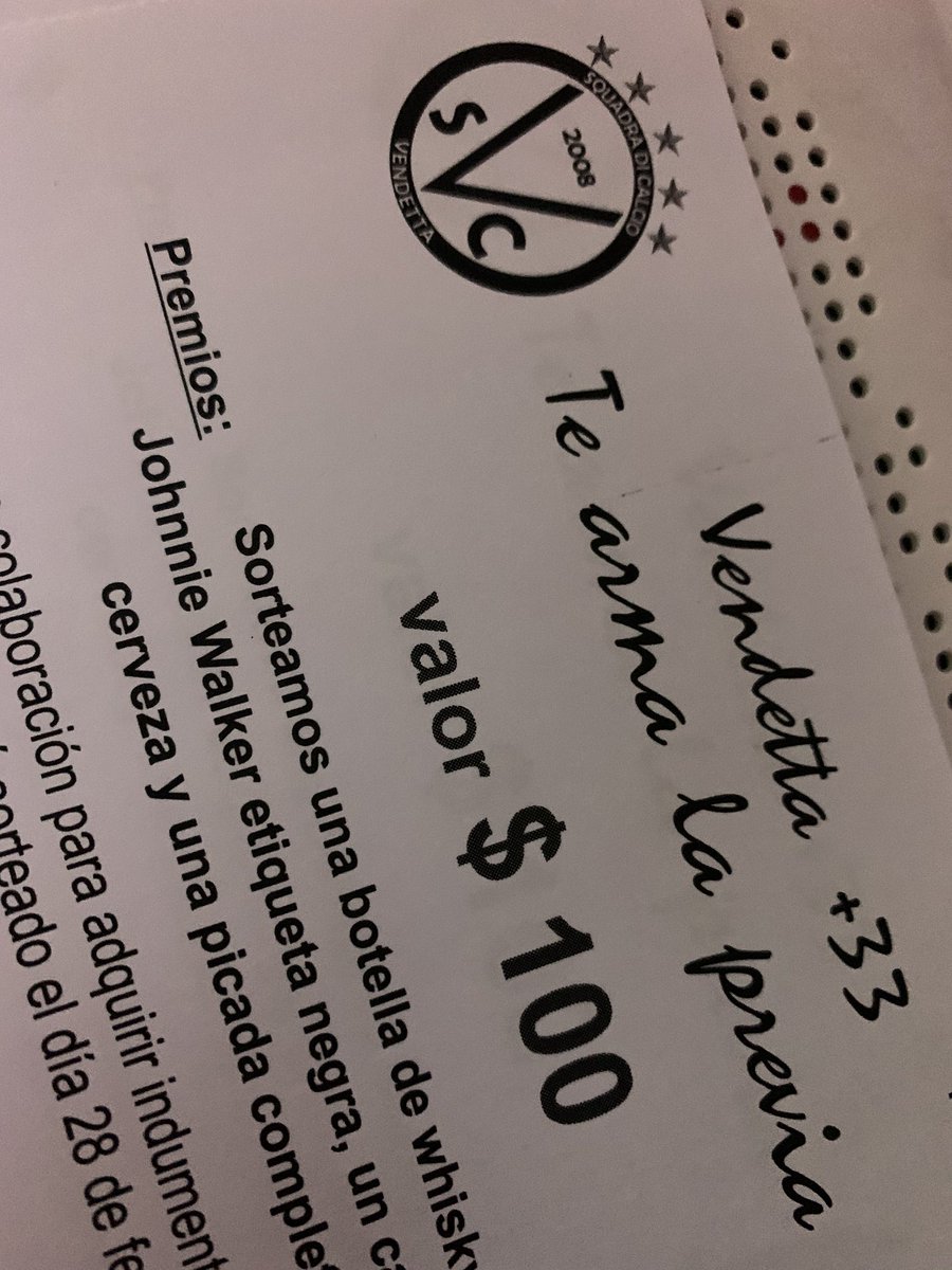 Hoy es el sorteo de la rifa “Vendetta te paga la previa”  míralo en vivo por Instagram  #sorteo