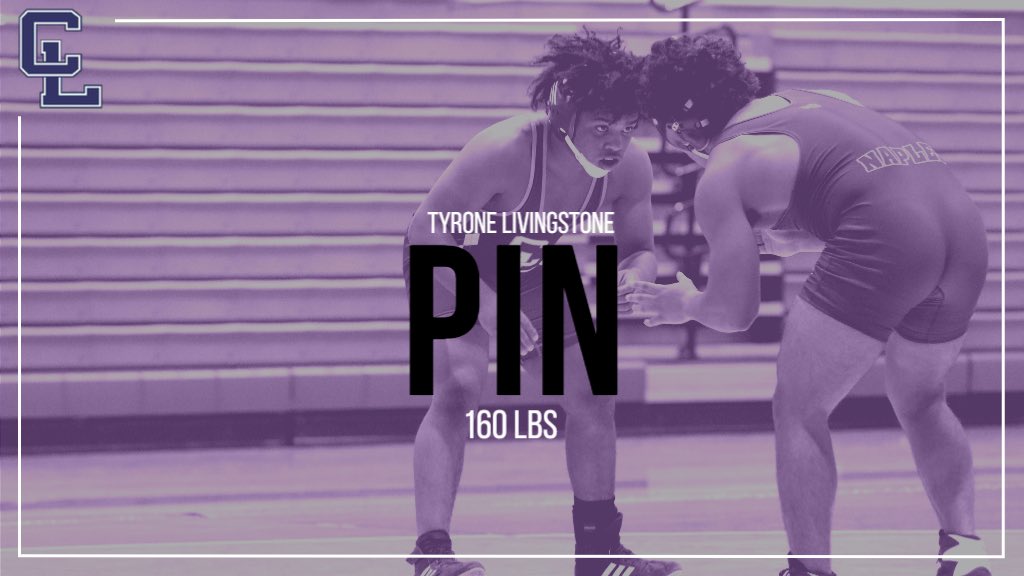 CLWCPanthers's tweet photo. Tyrone with a huge pin to advance to day 2! #MarchToMatch #PowerToThePurple https://t.co/UIYXKNCHQ8