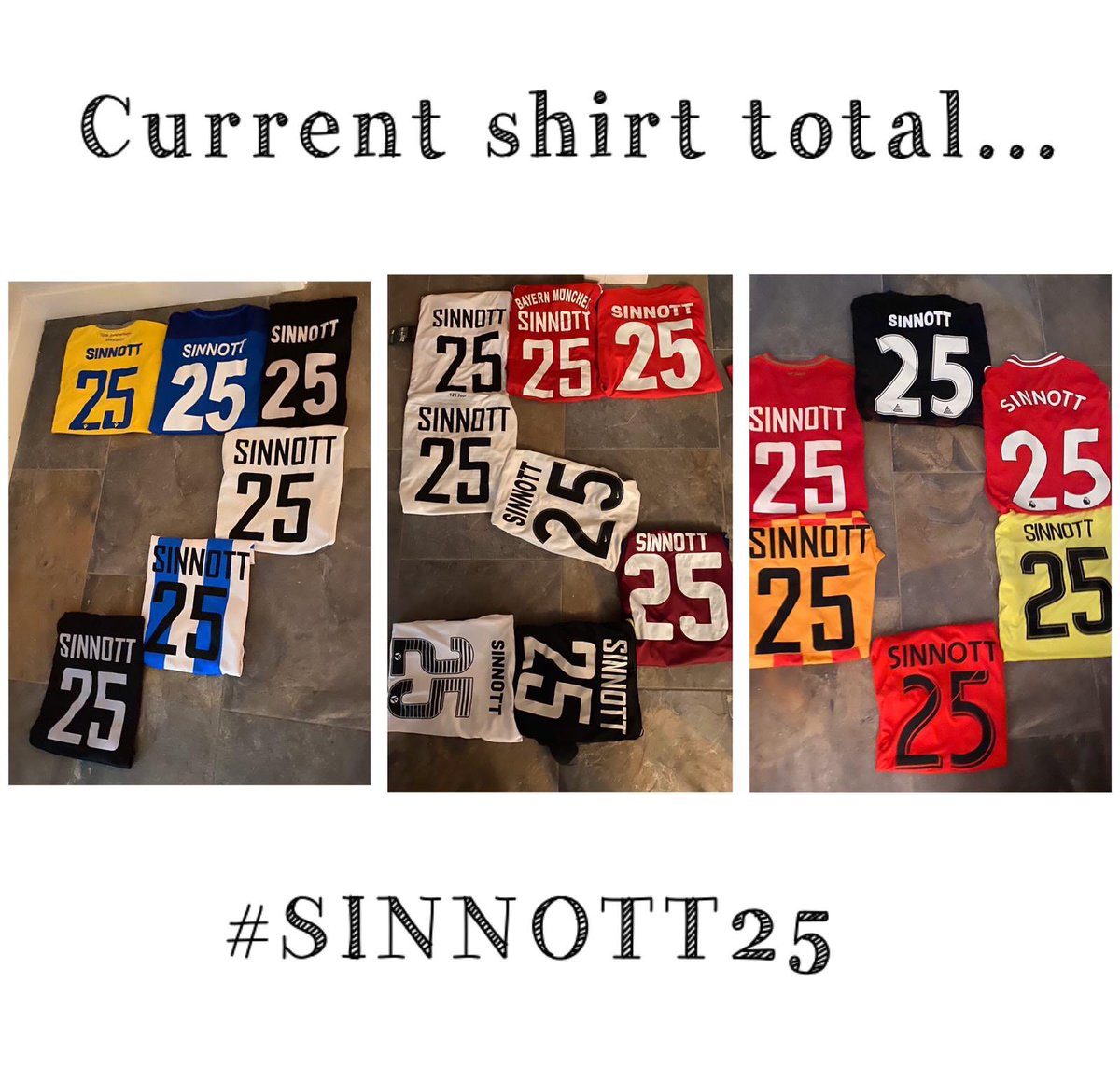 We have now counted a staggering 750 shirts donated from clubs around the world, from football to rugby, from professional clubs to juniors. From everybody, thank you so much for honouring Jordans life in such a fantastic way. 1000 is in our sights! 👀 #sinnott25 ❤️❤️❤️