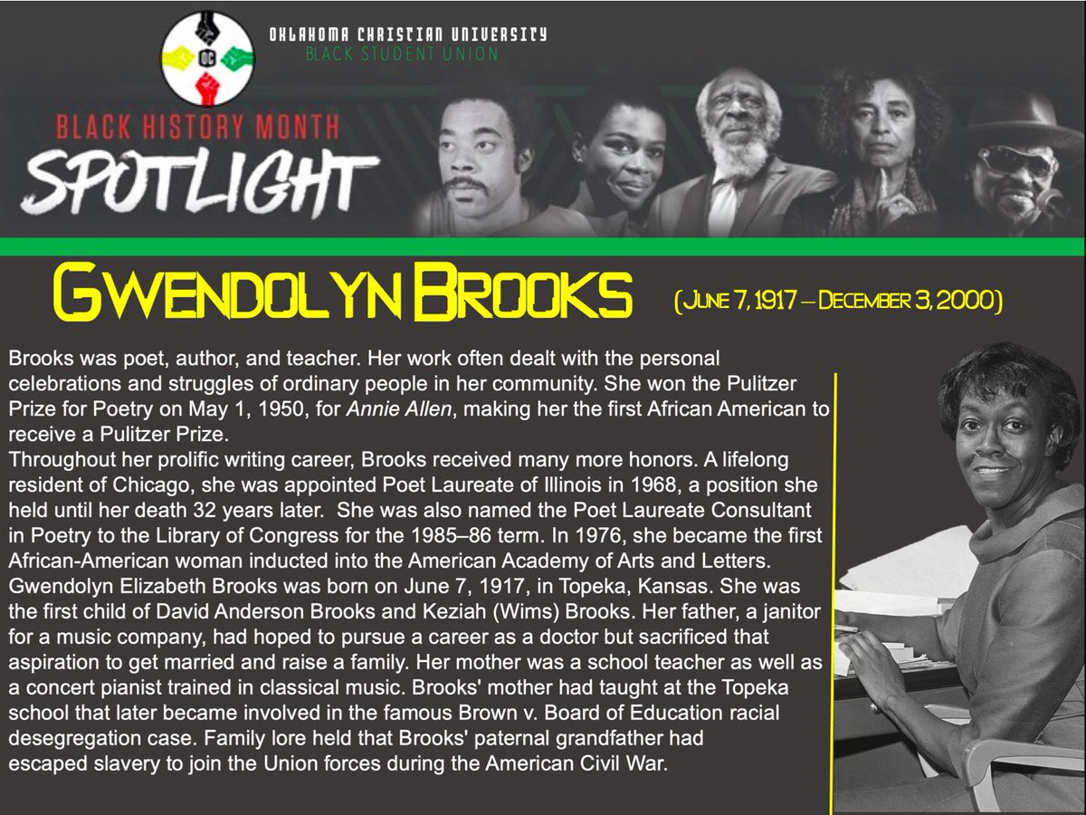 Today’s figure for our #blackhistorymonthspotlight is the most poetic out of the bunch. Checkout today’s piece on, Gwendolyn Brooks