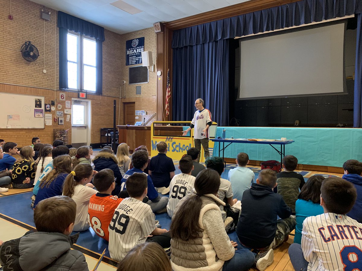 mrbgress's tweet photo. What an awesome day we had at Leonardo! The author, @DanGutmanBooks came for a visit and we celebrated his works!! His message was truly inspiring! Thanks to all who made this possible! @LeonardoBearsNJ @MTPSpride #MTPSPide https://t.co/DzqldfOo7k
