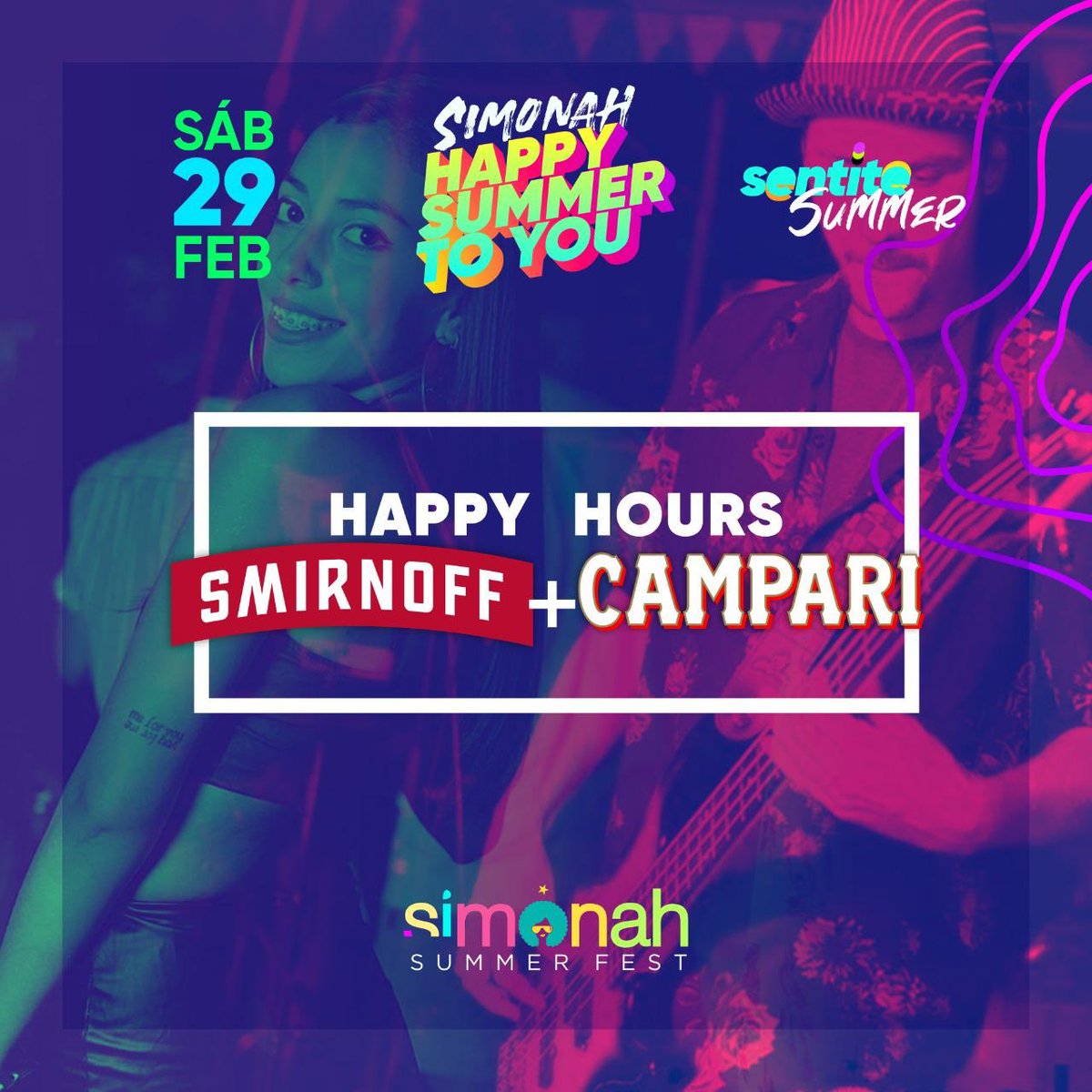 SIMONAHDISCO's tweet photo. Un datito más para el finde...‼️🤙.
.
“LA FAMOSA HORA FÉLIZ”⏰
.
Smirnoff + Campari 🍹 en promo durante la noche ‼️
.
#Simonah #SentiteSummer #Febrero https://t.co/42cZADR0A8