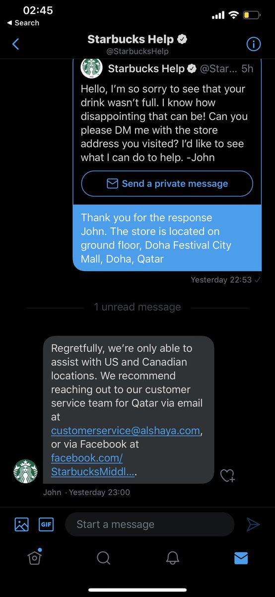 obbi03's tweet photo. @StarbucksHelp @Starbucks @starbuckshomeme  so now they only help in America and Canada, i need to mail den or reach them at different platforms now heights of shame @Starbucks   
@CostaCoffee @Lavazza @dunkindonuts @TimHortons https://t.co/o5867rIyNQ