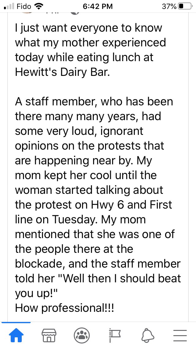 GregLenko's tweet image. .@JustinTrudeau @hewittsdairy @TheSpec @TorontoStar @CBCNews screenshots from a #Facebook post sadden my heart. #Canada #native #IndigenousRights