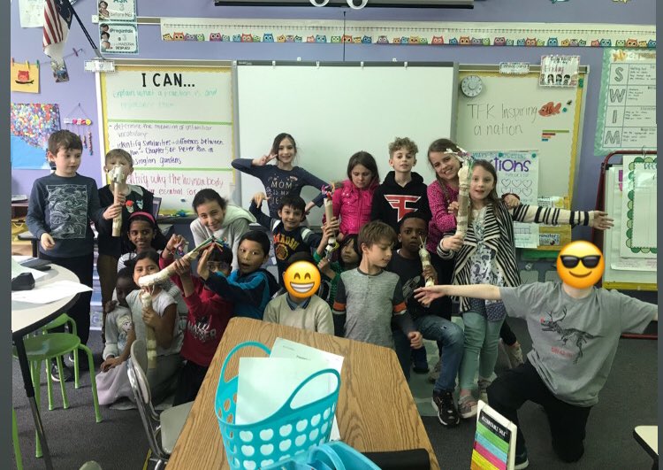 hnimblettedu's tweet photo. For the last 3 weeks we have been creating a prosthetic for our class skeleton, Bobby Bones, by learning about the human body systems! All groups were successful in making a working prosthetic!! https://t.co/h9Np1lGPIf