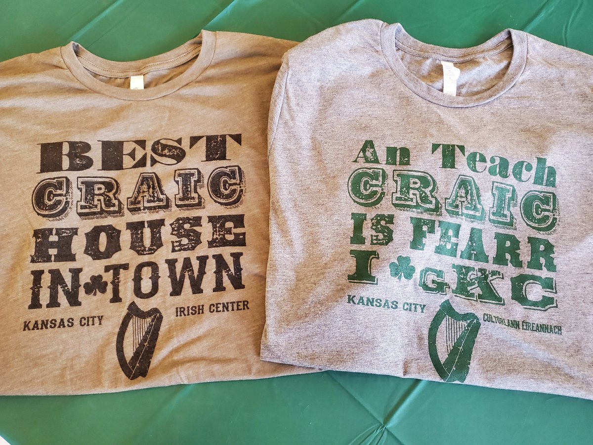 IrishCenterKC's tweet photo. Band merch....and (drumroll, please) #KCIrishCenter t-shirts!
@youngwolfetones https://t.co/gdNCvuy0xm