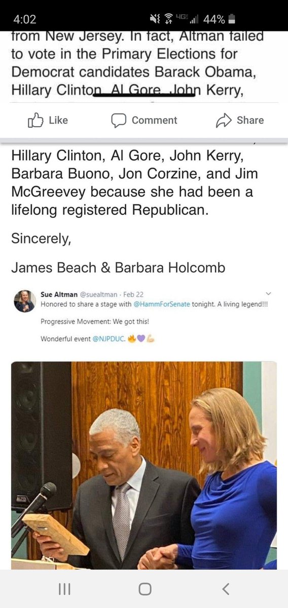 SJW4PC's tweet photo. This is not normal (maybe in South Jersey/Norcross world it is, but nowhere else). It is not normal for party committee members, including NJ Sen. James Beach, to send letters to voters smearing private citizens because they talk to Democratic primary challengers. 1/ https://t.co/9aceMgUDJf