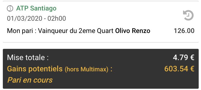 BREF ON VIENT DE VALIDER UNE CÔTE À 126 🎾 RENZO ON T’AIME ❤️🇦🇷

ÇA SE PASSAIT DANS NOS PASS avec <a href="/FalouTips/">Falou Tips</a>.

À gagner, pour fêter ça:
_ 4 x 10€
_ 1 mois dans le <a href="/afzpass2020/">afz 2020</a>
_ 1 mois dans le <a href="/FalouPass/">Falou Pass</a> 

RT + follow @afztennis &amp; <a href="/FalouTips/">Falou Tips</a> pour participer. 

#TeamParieur