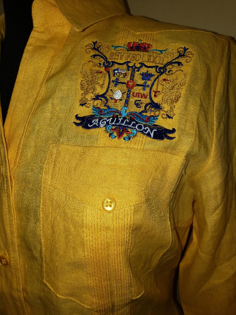 ink_brand's tweet photo. Here are some of our beautifully embroidered guayaberas, for the Rey Feo, Thomas Aguillon https://t.co/swaA2C9ilX