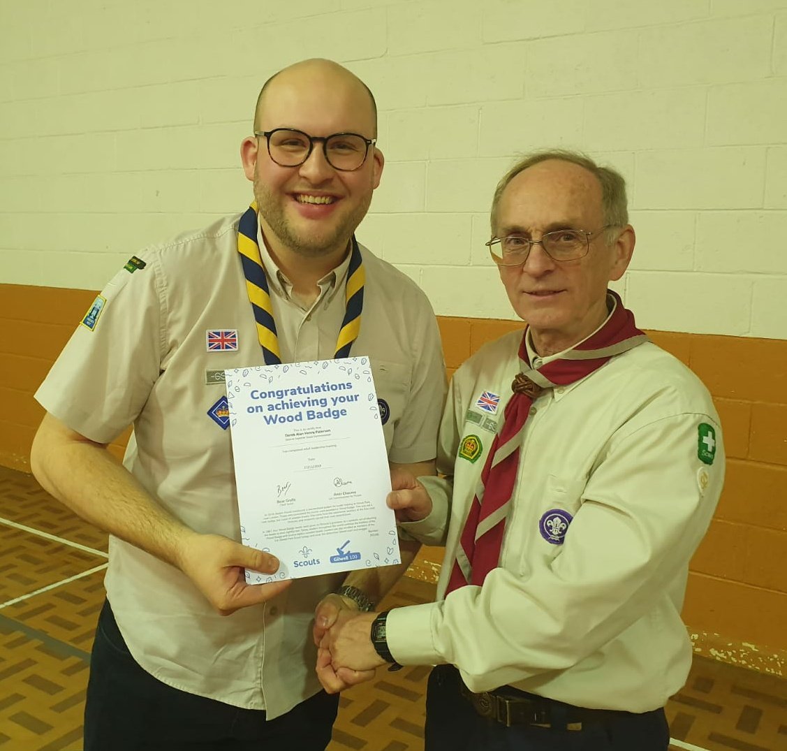 More celebrations! Congratulations for Tim on his 15 year service award and Derek for his DESC woodbadge!